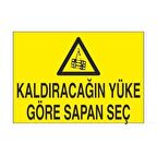 Kaldıracağın Yüke Göre Sapan Seç Uyarı Levhası
