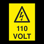 110 Volt Uyarı Levhası