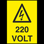 220 Volt Uyarı Levhası