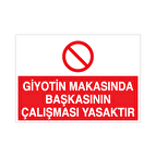 Giyotin Makasında Başkasının Çalışması Yasaktır Uyarı Levhası