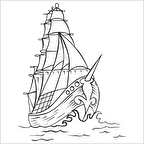 YELKENLİ TEKNE FOLYO STİCKER