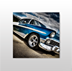 Klasik Mavi Araba Kanvas Tablo