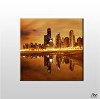 Sarı Işıklandırma Şehir Kanvas Tablo