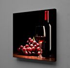 KIRMIZI ŞARAP-KADEH VE ÜZÜM KANVAS TABLO