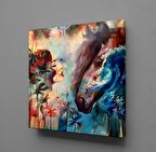 KADIN VE AT KANVAS TABLO