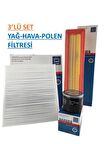 RENAULT CLIO 4 JOY (1.2 16V) YAĞ HAVA POLEN FİLTRE BAKIM SETİ (MOTOR NO: D4F740/744)