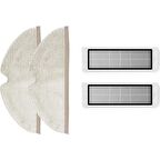 Srfn Ticaret Roborock S5 Aksesuar Seti: 2 Adet Tam Yüzeyli Fiber Mop Bezi - 1 Adet Hepa Filtre