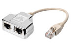 Digitus CAT. 5E Patch Kablo Adaptörü, Zırhlı, 2 x RJ45 Dişi  1 x RJ45 Erkek, Kablo mesafesi 0.19 metre