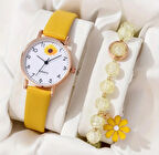 2'li Kadın Moda Kuvars Saat Seti Saat İle Bileklik ( Kutusuz )