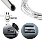 U Tip Geçmeli Havalandırma Nikelaj Şerit Çıta İnce 3 Metre Krom