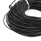 Deri İp Sırım Yuvarlak 2 mm (SİYAH) 1mt (Leathercraft, Deri Hobi)