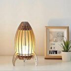 Çocuk Genç Odası Için Doğal Ahşap Mdf Lazer Kesim Roket Abajur - Masa Lambası