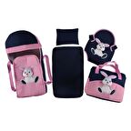 ŞMTSTYLE 5 Parça Bebek Taşıma ve Bakım Seti Tavşan Temalı