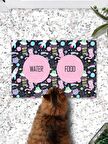 Space Renkli Kediler Kedi Köpek Eğitim Mama Paspası Ve Beslenme Altlığı