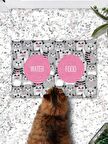 Gri Pembe Kediler Kedi Köpek Mama Paspası Ve Beslenme Altlığı 45x70cm