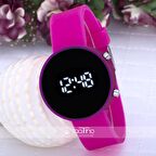 Pembe Renk Silikon Kordonlu Dijital Led Ekran Kadın Saat ST-303589