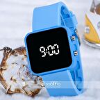 Yeni Turkuaz Renkli Silikon Kordonlu Led Dijital Kadın Kol Saati ST-303746