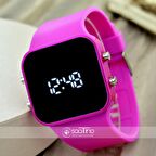 SaaTTino Yeni Fuşya Renk Led Beyaz Rakamlı Yetişkin Kız Kadın Kol Saati ST-303769