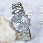 Spectrum Marka Kadın Kol Saati Taşlı Kasa Silver Çelik Kordon ST-303821