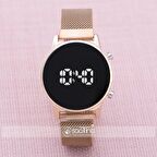 Rose Çelik Dijital Led Hasır Kordon Yeni Model Kadın Kol Saati ST-303874