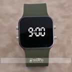 SaaTTino Siyah Kasa Yeşil Kordon Led Ekran Unisex Kadın Kol Saati ST-303896