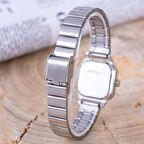 Gümüş Renk Kordon Kare Gümüş Renk Kadran Minimal Kadın Kol Saati ST-304265