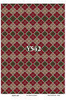 Y542 Kırmızı Çizgili, Ekose, Tartan Pirinç Dekopaj 30x42