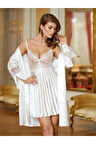 5355 Saten Gecelik Sabahlık Kimono Set