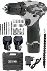 Steiner Germany Technology 36 V Metal Şanzıman Çift Akülü Şarjlı Vidalama Matkap + 24 Parça Set