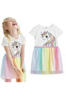 Unicorn Kız Çocuk Tüllü Elbise