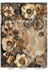 STMPNK9 Çiçek, Çark Desenli Pirinç Dekopaj 30*42 cm