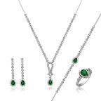 ​Gümüş Lale Motifli Gerdanlık Set