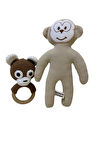 Organik Oyuncak Sevimli Maymun Ve Diş Kaşıyıcı