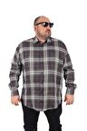 Starbattal Büyük Beden Erkek Ekoseli Gömlek 23356 ANTRASIT
