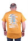 Starbattal Büyük Beden Sıfır Yaka Tişört Paris 23105 HARDAL