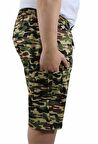 Starbattal Büyük Beden Commando Camouflage Erkek Penye Şort 23606 BEJ