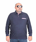Starbattal Erkek Büyük Beden Polo Yaka Sweat Flota Cep 24407 LACIVERT