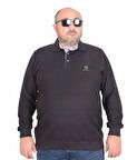 Starbattal Erkek Büyük Beden Polo Yaka Sweat Moc Grande 24410 SIYAH