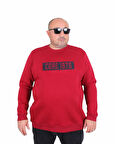 Starbattal Erkek Büyük Beden Sıfır Yaka 3ip Sweat Core 1975 24209 BORDO