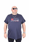 Starbattal Erkek Büyük Beden Sıfır Yaka Tişört impossible 25169 LACIVERT