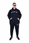 Starbattal Erkek Büyük Beden 3 İplik Eşofman Takım Paris TK25609 SIYAH