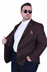 Starbattal Erkek Büyük Beden 4 Drop Blazer Şönili Ceket 500602 KAHVERENGİ