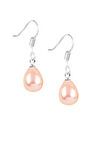 Pembe İnci Damla Küpe Gümüş Kancalı Model