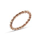 Altın Rose Renk Minimal Burma Tamtur Yüzük 