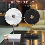 Şık Mermer ve Pirinç Dekoratif Disk Heykeller – Modern 2'li Set - Mükemel orijinal tasarım