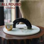 Şık Mermer ve Siyah Granit Dairesel Kapaklı Sap–Kaliteli Mutfak Aksesuarı - Mükemel orijinal tasarım