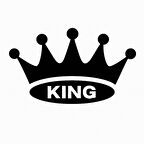 Kral Tacı King Yazılı Oto Sticker Siyah 19x11cm