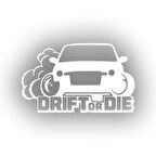 Drift or Die Araba Stickeri 17x17 Cm Beyaz