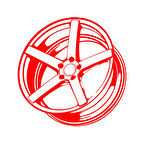 Jant Araba Stickeri 17x17 Cm Kırmızı