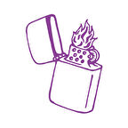 Çakmak Araba Stickeri 17x17 Cm Mor